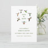 Faire-part de mariage colibri pour annoncer la dat (Debout devant)