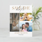 Faire-part de mariage collage de 3 photos pour ann (Debout devant)