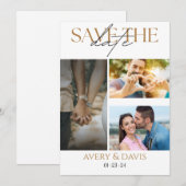 Faire-part de mariage collage de 3 photos pour ann (Devant / Derrière)