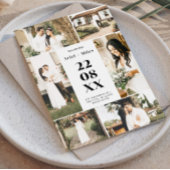 Faire-part de mariage Collage de 6 photos Rustique