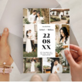 Faire-part de mariage Collage de 6 photos Rustique