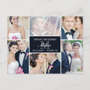 Faire-part de mariage Collage Monogramme - Noir