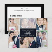 Faire-part de mariage Collage Monogramme - Noir (Devant / Derrière)