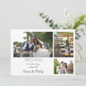 Faire-part de mariage Collage photo blanc (Debout devant)