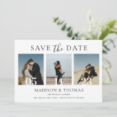 Faire-Part de Mariage Collage Photo Chic Moderne (Debout devant)