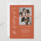 Faire-part de mariage collage photo de script cont (Devant)