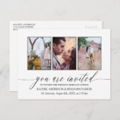 Faire-part de mariage Collage photo noir et blanc (Devant / Derrière)