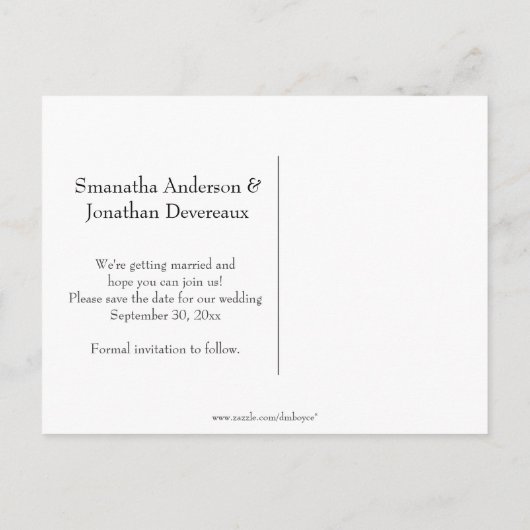 Faire-part de Mariage Collage Photo Violet Moderne (Dos)