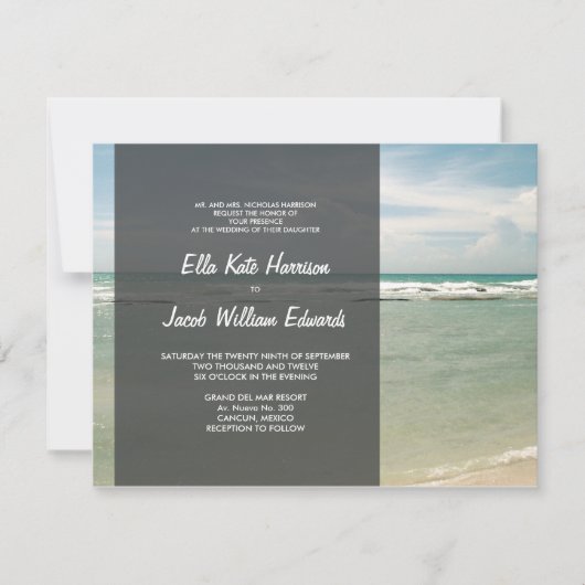 Faire-part de mariage / Collection de plage modern (Devant)