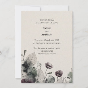 Faire-part de mariage Colombe Ruban Nœud Bleu Blus
