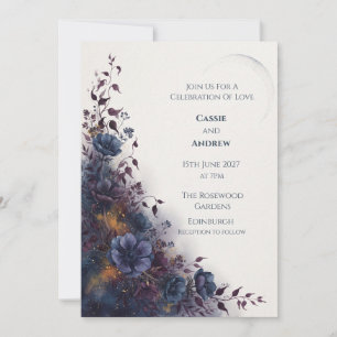 Faire-part de mariage Colombe Ruban Nœud Bleu Blus