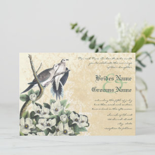 Faire-part de mariage colombes Love Bird et magnol