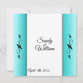 Faire-part de mariage Colonnes turquoises (Dos)