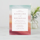 Faire-part de mariage coloré Abstrait (Debout devant)