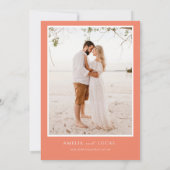 Faire-part de mariage coloré avec fleurs de printe (Dos)