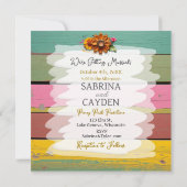 Faire-part de mariage coloré Fleurs Steampunk (Dos)