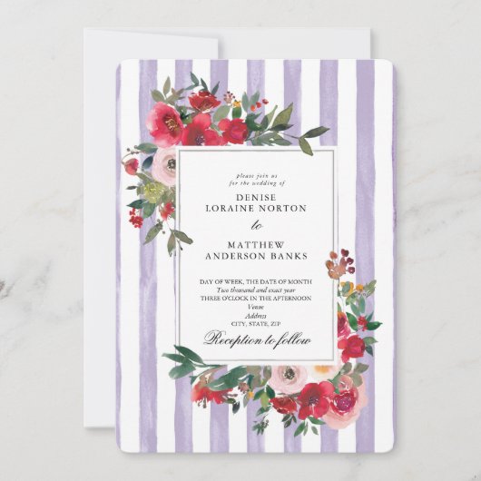 Faire-part de mariage coloré Pastel Lilac (Devant)