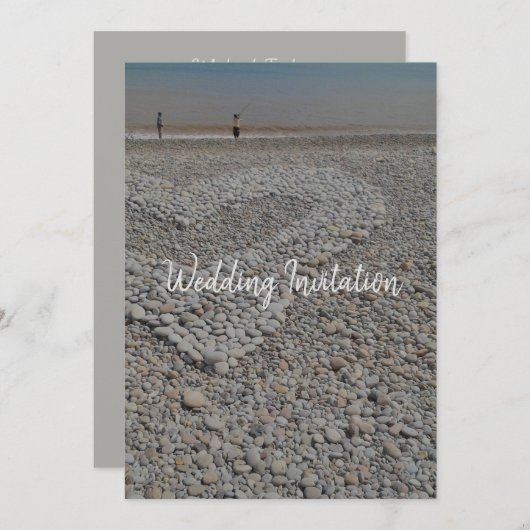 Faire-part de mariage conception de cailloux au co (Devant / Derrière)