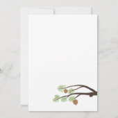 Faire-part de mariage cônes de pin et branches rus (Dos)