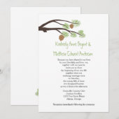 Faire-part de mariage cônes de pin et branches rus (Devant / Derrière)
