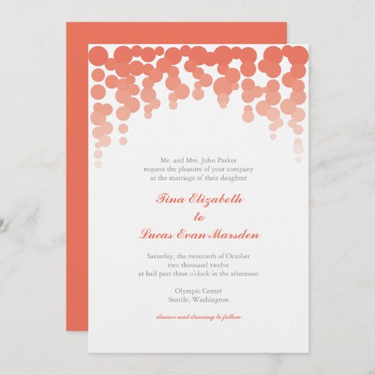 Faire-part de mariage Confetti (Devant / Derrière)