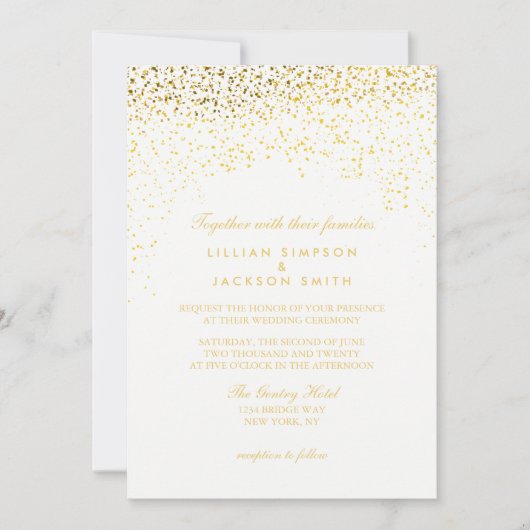 Faire-part de mariage - Confetti - Blanc (Devant)