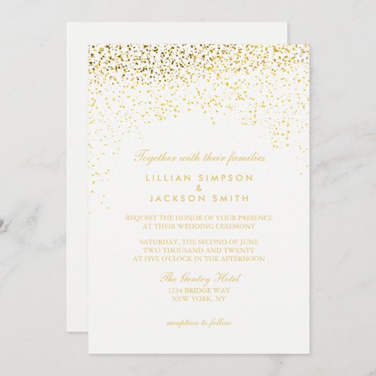 Faire-part de mariage - Confetti - Blanc (Devant / Derrière)