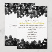 Faire-part de mariage Confetti Caviar Noir & Blanc (Devant / Derrière)