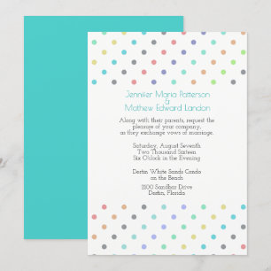 Faire-part de mariage Confetti Polka coloré