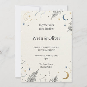 Faire-Part de Mariage Constellation de Lune Célest