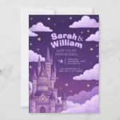 Faire-part de mariage Conte de Fée Château Violet (Devant)