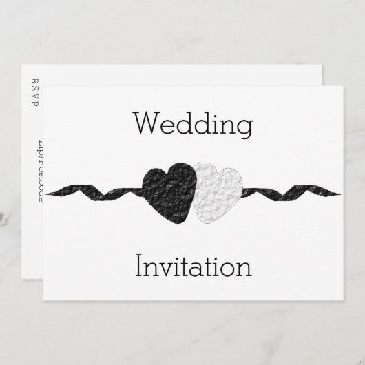 Faire-part de mariage contemporain (Devant / Derrière)