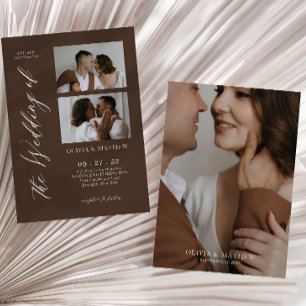 Faire-part de mariage contemporain avec collage de