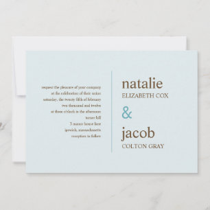 Faire-part de mariage contemporain - Bleu