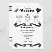 Faire-part de mariage contemporain de fan de (Devant / Derrière)