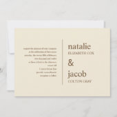 Faire-part de mariage contemporain - Khaki (Devant)