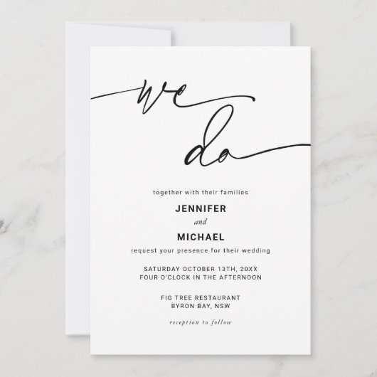 Faire-part de mariage contemporaine (Devant)