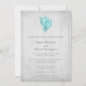 Faire-part de mariage Coque conique turquoise (Devant)