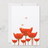 Faire-part de mariage Coquelicots orange et bourdo (Dos)
