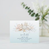 Faire-part de mariage Coquette Bow & Seashell Beac (Debout devant)