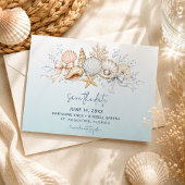 Faire-part de mariage Coquette Bow & Seashell Beac
