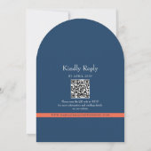 Faire-part de mariage Corail et Bleu Nuit (Dos)