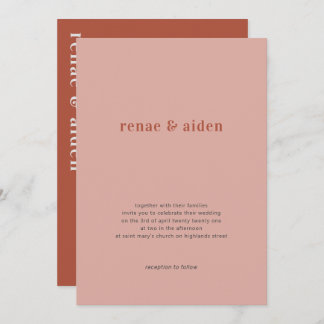 Faire-part de mariage corail, faire-part de mariag