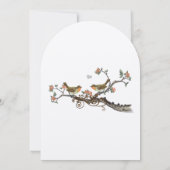 Faire-part de mariage Corail & Gris Rustique Love (Dos)
