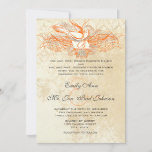Faire-part de mariage Coral & Grey Vintage Flouris