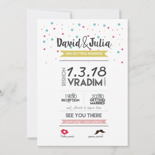 faire-part de mariage costumé (Dos)