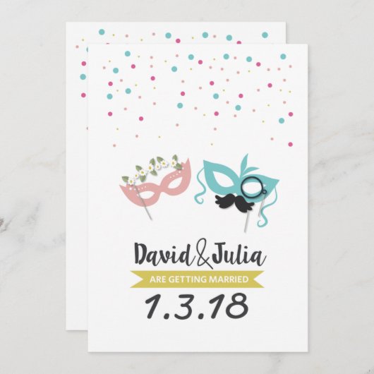 faire-part de mariage costumé (Devant / Derrière)
