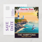 Faire-part de mariage côtier aux Hamptons New York (Devant / Derrière)