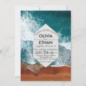 Faire-part de mariage côtière bleu marine classiqu (Devant)