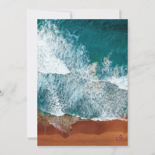 Faire-part de mariage côtière bleu marine classiqu (Dos)